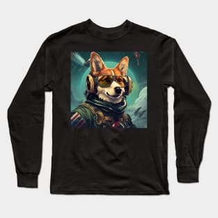 Cosmonaut Corgi Long Sleeve T-Shirt